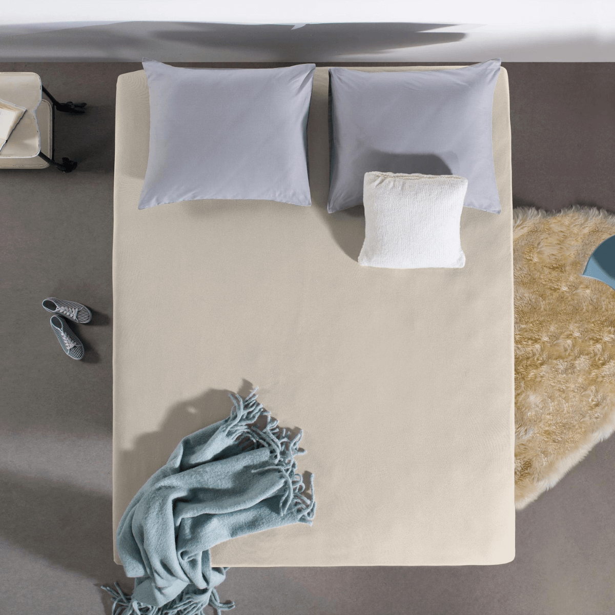 Jersey-Topper-Hoeslaken-Creme