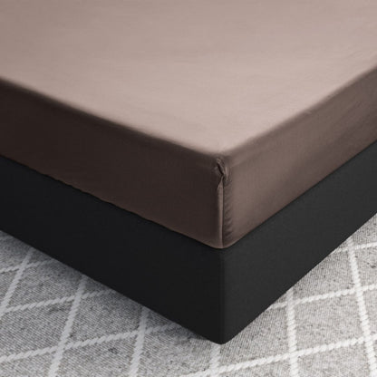 Primaviera Satin Deluxe Fitted Sheet Taupe