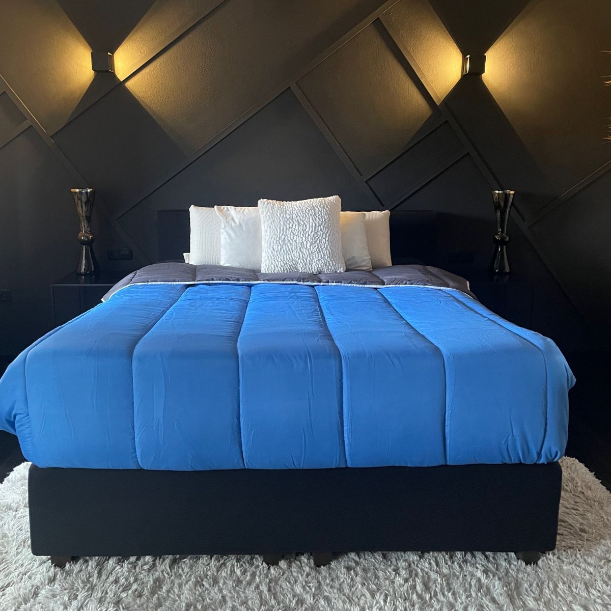 Royalbed Blauw Antraciet Luxe Dekbed Zonder Overtrek