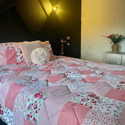 Zelesta Wonderbed Light Patchwork Pink Zacht Dekbed voor op vakantie